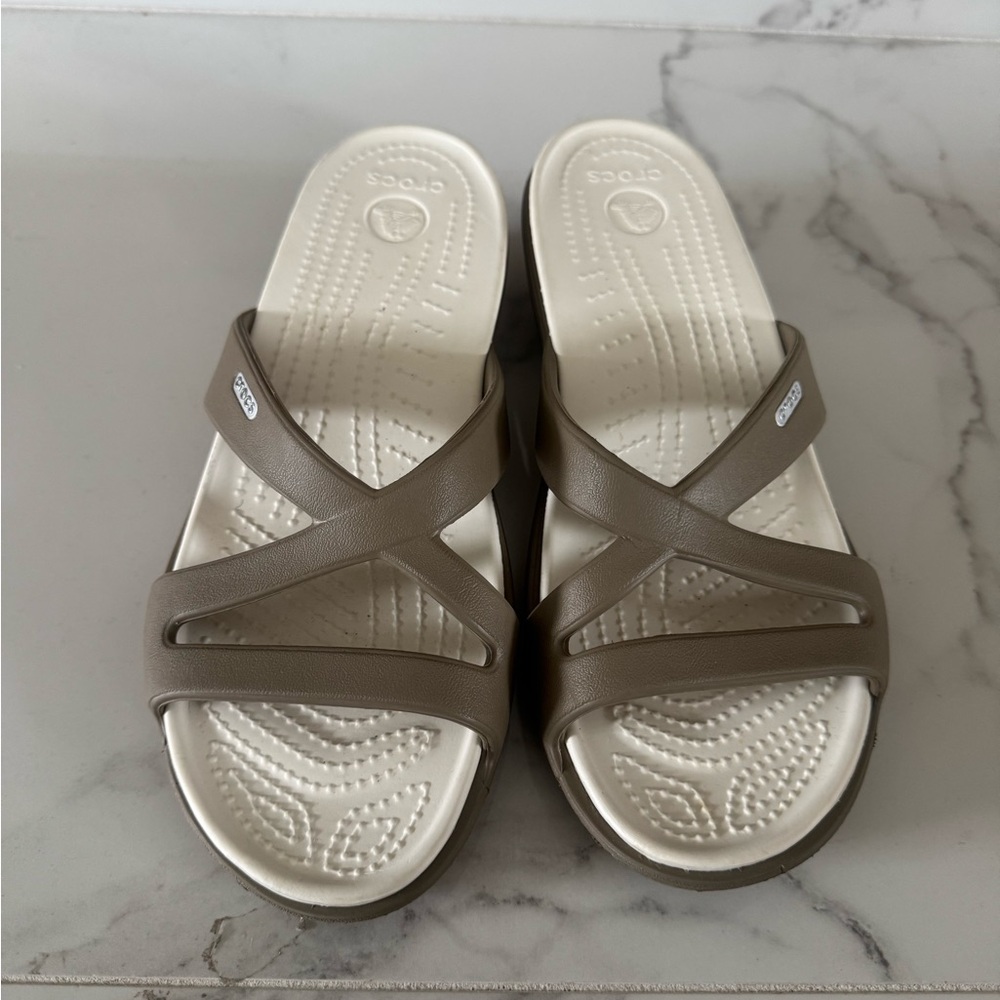 CROCS Women's Brown Slide Sandals